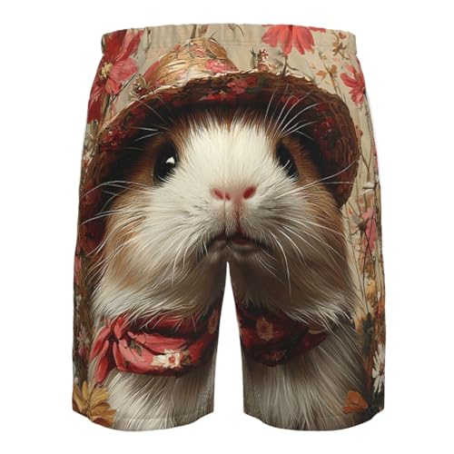 Mens Swim Trunks Board Shorts Quick Dry Shorts with Pockets - Guinea Pig Vintage4