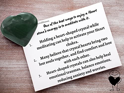 Image of Certified Dark Green Aventurine Crystal Heart Palm Pebbles Stones for Anxiety Stress Relief Massage - AAA Grade Original Healing Gemstone Agate Heart Palm Stone for Yoga Meditation Spiritual