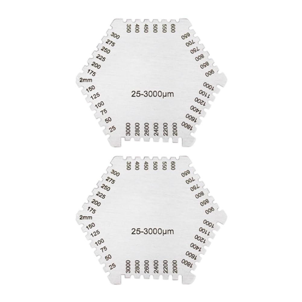 IJSDNVJNDX Stainless Steel Hexagonal Wet Film Comb Paint Coating Wet Film Thickness Gauge Comb Gauge Film (Thickness 2mm)