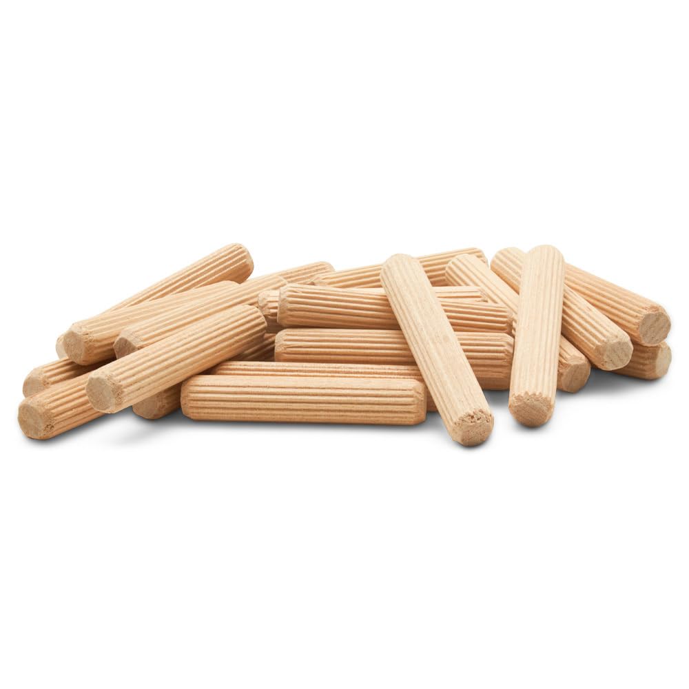 Wooden Dowel Pins 2 x 3/8 inch, Pack of 500 Fluted Dowel Joints for Woodworking, Furniture and Crafts, by Woodpeckers