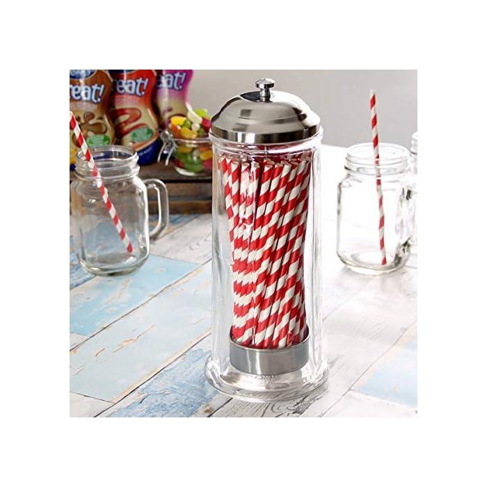 Buy bardrinkstuff Glass Straw Dispenser, Retro Straw Dispenser, Straw