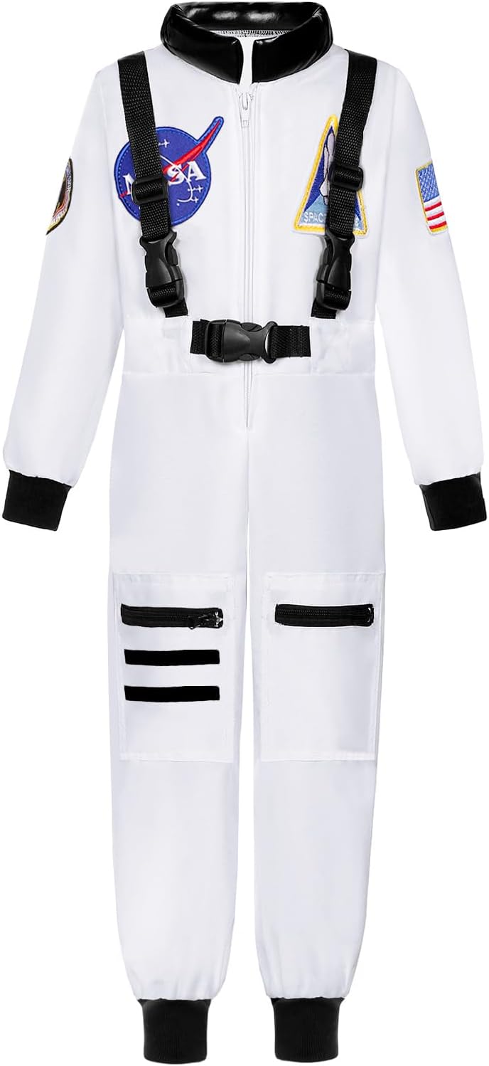 Astronaut Costume for Kid Boy Space Jumpsuit Space Outfit Pretend Dress up 3-12Years - Image 5