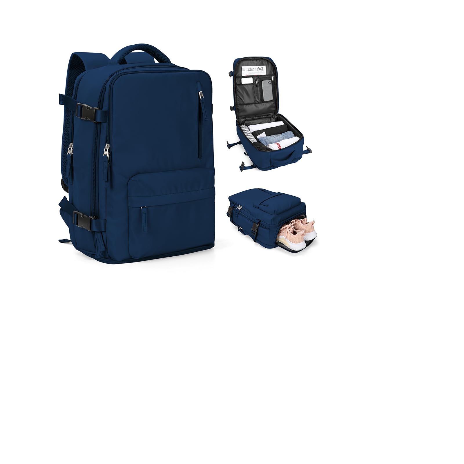 SZLX Zaino Ryanair 40x30x20 Sottovuoto Bagaglio a Mano 40x20x25 Donna Zaino da Viaggio 40x30x20 Wizzair Borse da Cabina per Easyjet 45x36x20 Uomo per Laptop 14 Pollici con Porta USB e Porta Scarpe
