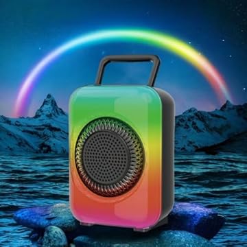 Grasep Caixa de Som Bluetooth 8W RMS- Mini Caixa de Som Portátil com RGB, Alto-Falante Pequeno com Versão Bluetooth 5.3, Entradas para Pendrive e Micro SD, Rádio FM Integrado e Suporte para Celular