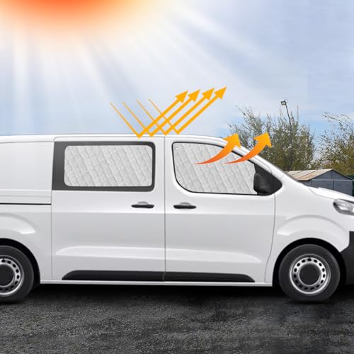 7 Pièces Tapis Thermique Voiture Remplacement pour Citroen Jumpy 2016-2024, Remplacement pour Opel Vivaro 2019-2024, Protection Solaire Pare-Brise, Ensemble de Pare-Soleil Pliable – vue 3