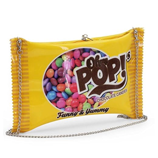 Oh My Pop Pop! Chococandy-Chain Shoulder Bag axelväska, 34 cm, gul (gul)