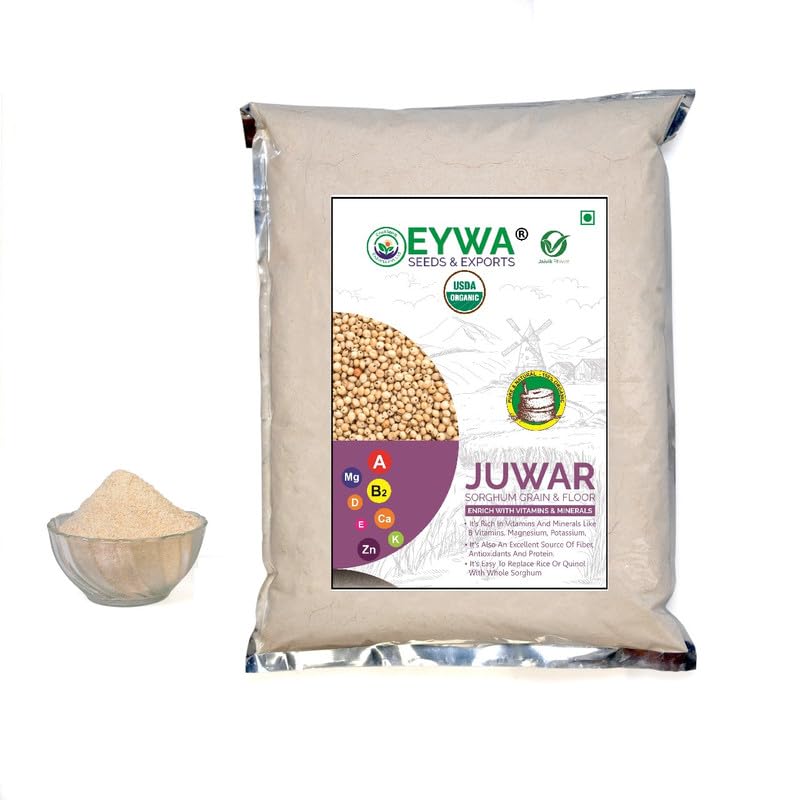 Image of Organic White Sorghum Flour (5 Kg) /white Cholam /jovar /jonna /jola For Eating And Cooking By EYWA