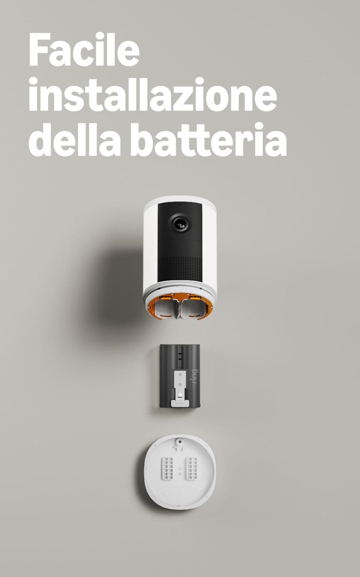 Ring Videocamera con faretti (Spotlight Cam), a batteria (ultimo modello), video Retinal 2K , zoom 6x, faretti attivati dal movimento, prova gratuita di 30 giorni del piano di abbonamento Ring