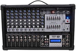 Rockville 12 Channel 4800w Powered Mixer, 7 Band EQ, Effects, USB, 48V (RPM109)