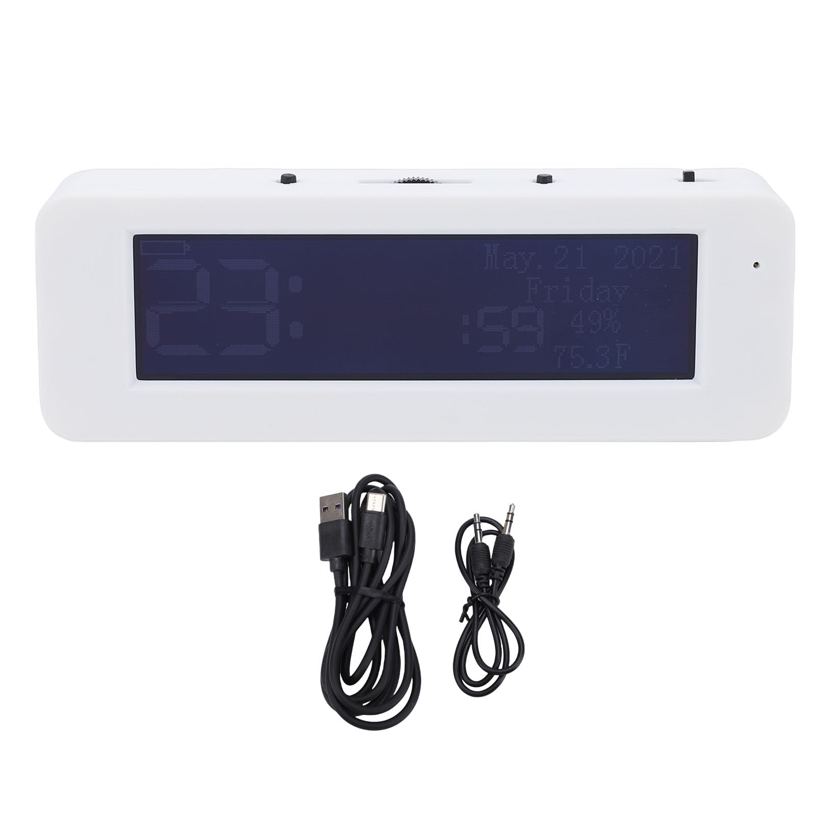 Analizador de Espectro Musical, Pantalla de Espectro de Sonido de Rango Completo de 20 Hz-20 KHz con Pantalla LED de 8 Efectos, Visualizador de para Automóvil para Monitoreo de Tiempo,