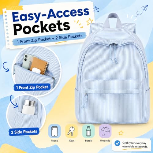 Image of BTOOP School Backpack for Teens Girls, Cute Corduroy Bookbag Lightweight 15.6 inch Laptop Bag for Women Casual High School College