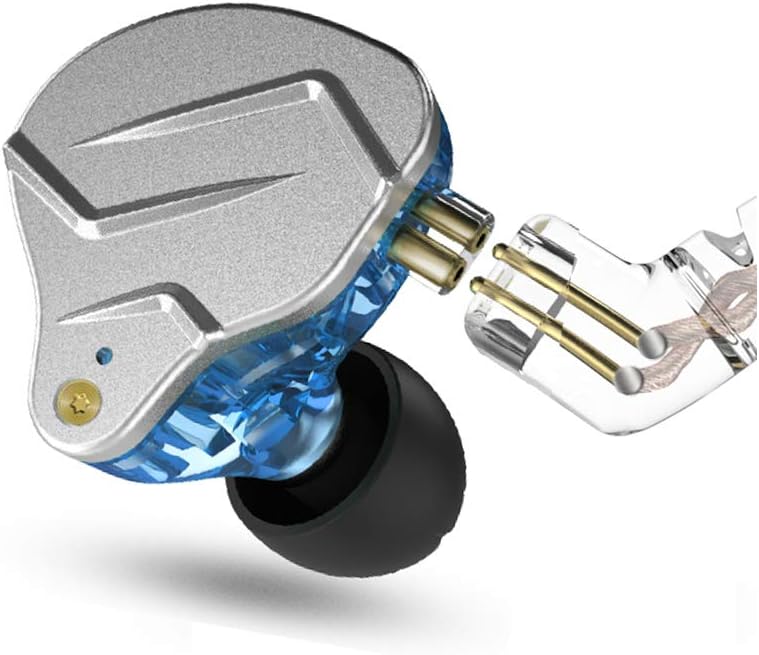 KZ ZSN Pro CCZ MC01 Headphone High Fidelity in Ear Monitor with 1 Balanced Armature and 1 Dynamic Driver Upgrade IEM with 0.75mm 2 Pin Cable (ZSN Pro NO MIC, Blue)…