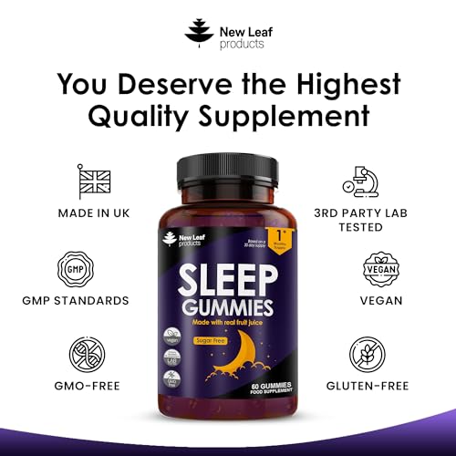 Chewable Sleep Gummies - Enriched with Vitamin B6 and Magnesium - Sugar Free - High Strength for Adults - No Artificial Colours or Flavours - Vegan, Bedtime Gummies, Made with Real Fruit Juice - Image 5