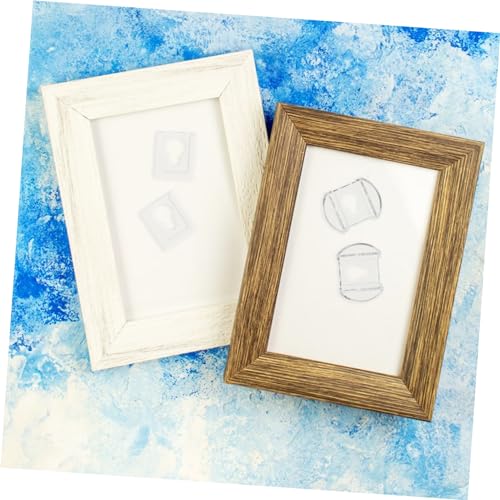 Image of ORFOFE 8pcs Frame Hangers Mirror Brackets Hanger Clip Furniture Acrylic Mirror Hanging Clip Shelf Glass Holder Clamps Keyhole Hangers for Picture Frame Hidden Buckle Heavy