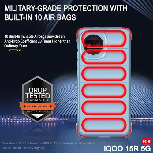 Image of TheGiftKart Liquid Silicon Back Cover Case for iQOO 15R 5G | Shockproof Military Grade Protection | Micro-Fibre Cloth On Inner Side | Built-in Anti-Slip Grip iQOO 15R Back Cover (TPU, Blue Silver)