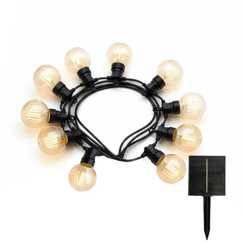 BAMBY LIGHT solarny łańcuch świetlny, 10 żarówek LED, ciepła biel, możliwość ściemniania, 8 m