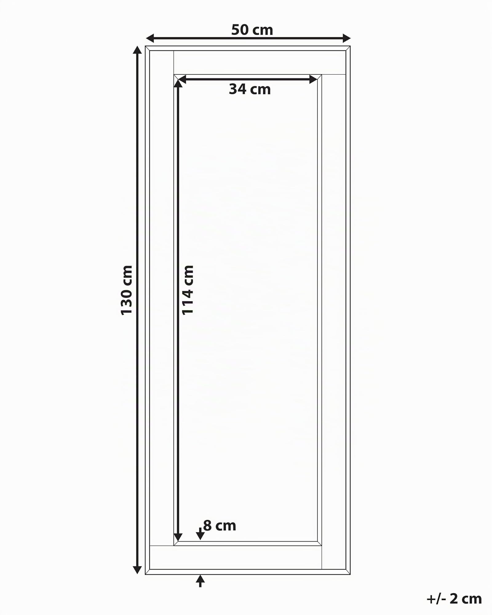 Beliani Specchio da parete 50 x 130 cm oro e argento
