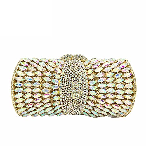 Image of Boutique De FGG Mini Sparkly Crystal Clutch Purse for Women,Evening Bags with Spikes,Wedding Party Rhinestone Clutch Handbag