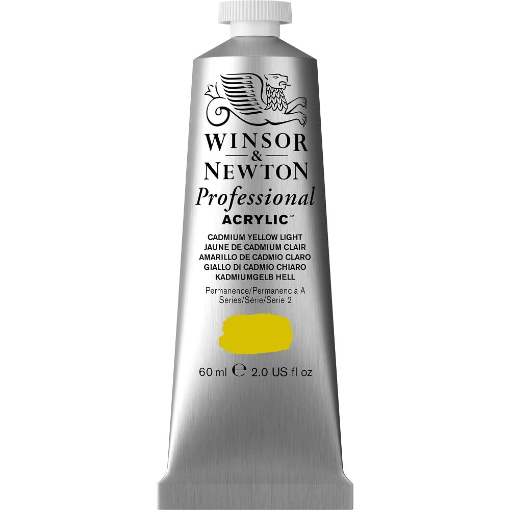 Winsor & Newton Professional Acrylic Paint, Cadmium Yellow Light, 60 ml Tube