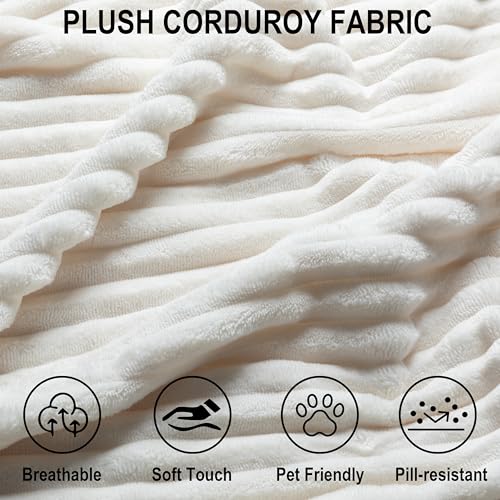Image of Shintenchi Boneless Couches for Living Room,Modular Sectional Sofa with 2 Cup Holders,Memory Foam Cloud Couch with L Shaped Oversized Chaise,No Assembly Needed Plush Corduroy Sofa,White