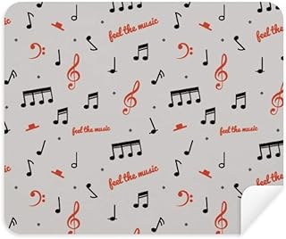 Red and Black Music Notes Cleaning Cloth Screen Cleaner 2pcs Suede Fabric