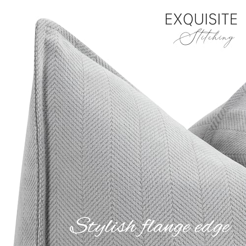 ZWJD Light Gray Pillow Covers 18x18 Set of 2 Chenille Throw Pillow Covers with Elegant Design Soft and Luxurious Decorative Throw Pillows for Couch, Bed, and Home Decor