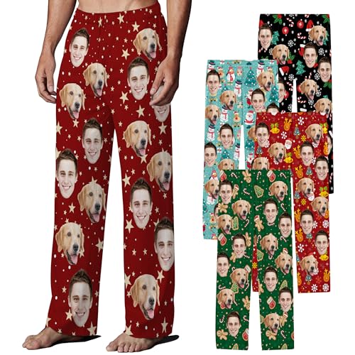 Custom Face Pajama Photo Pajamas Pants for Men, Personalized Face on Pajamas Bottom Sleepwear Bottoms