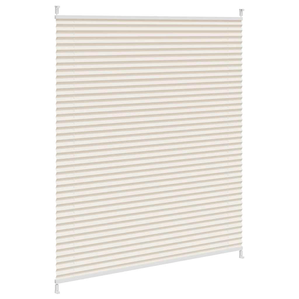 Plissee Rollo Jalousie Raffrollo Doppelrollo 110 x 150 cm Creme, Sichtschutz Sonnenschutz Blickdicht, Thermo Klemmfix ohne Bohren für Fenster, Tür, Balkontür, Schlafzimmer