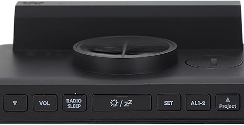 Miniatura 8 de ELINP Despertador de alarma, proyector LED despertador con radio FM función de repetición 4 retroiluminación brillo para dormitorio oficina