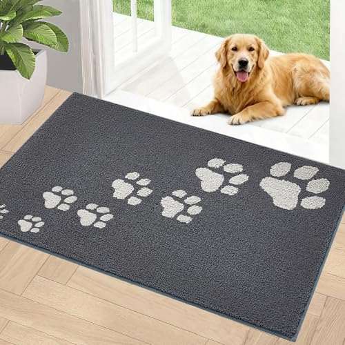 Timogift Schmutzfangmatte Innen 50 x 80 cm, rutschfeste Maschinenwaschbare Fußmatte, Schmutzfänger Sauberlaufmatte, Eingangstürmatte mit Wasserabsorbierenden, Fussmatte für Hund, Eingang, Haustür