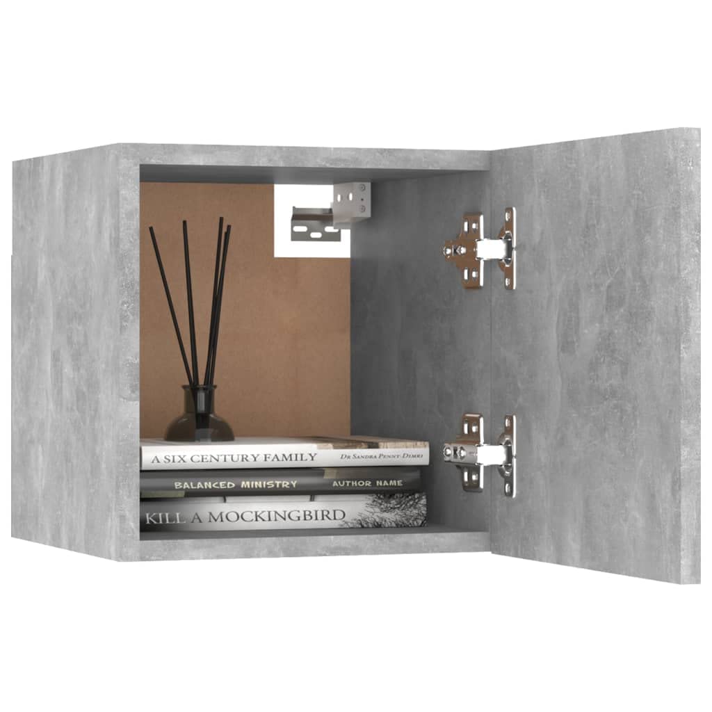 Comodini 2 pezzi, grigio cemento, 30,5 x 30 x 30 cm, in legno, per camera da letto, ufficio, studio