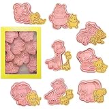 3D Cortadores Galletas Niños, Cortadores De Galletas De Animales 3D, 8 Piezas Moldes Galletas Animales, Molde De Galletas De Plastico, Cortador De Galletas De Plástico, Cortador Galletas Animal