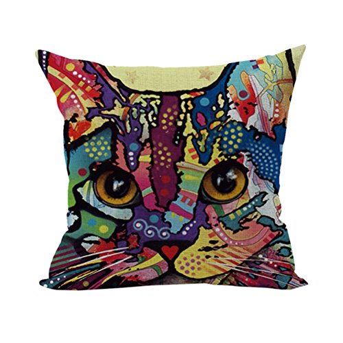Nunubee Abstrait Animaux Coton Lit Oreiller Maison Accessories Doux Taie d'oreiller Housse De...