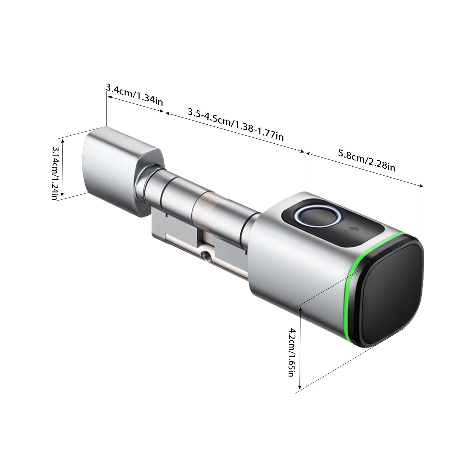 Serrure de porte électronique avec cylindre de serrure, cartes intelligentes et clé manuelle, serrure électronique intelligente pour la maison, contrôle par application intelligente, blanche, pour