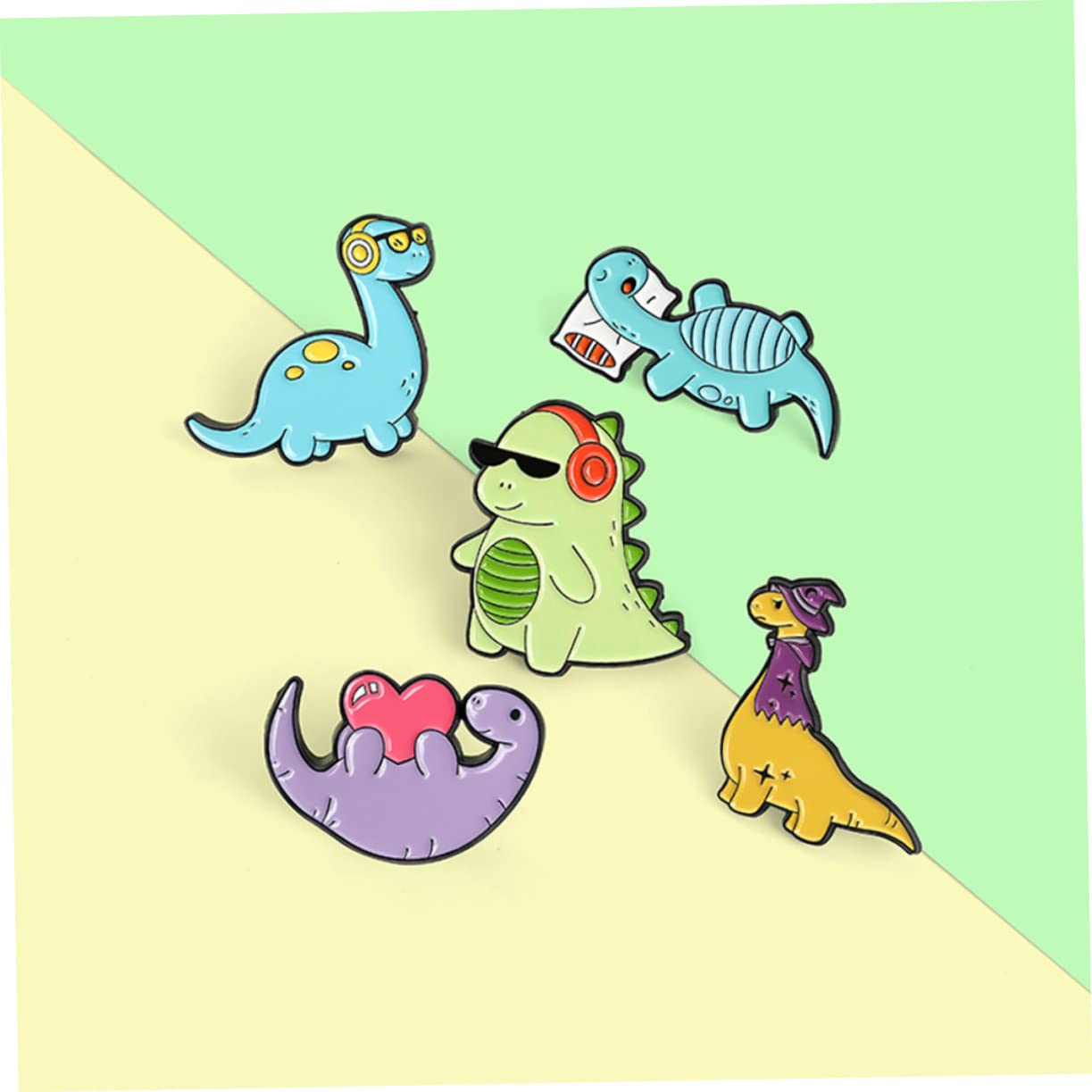Kleine Dinosaurier-brosche Dinosaurier-spiele Lustiger Emaille-pin Schwimmbad Dinosaurier-partydekorationen Karikatur Niedliche Knopfnadeln Spinne Drachen Legierung 5st