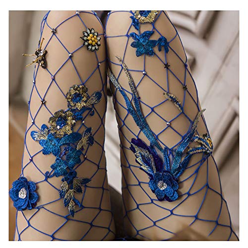 Image of Ulalaza Sparkle Hollow Out Letter Nude Colorful Rhinestone Hot Drilling Fishnet Pantyhose Tights for women Luminous
