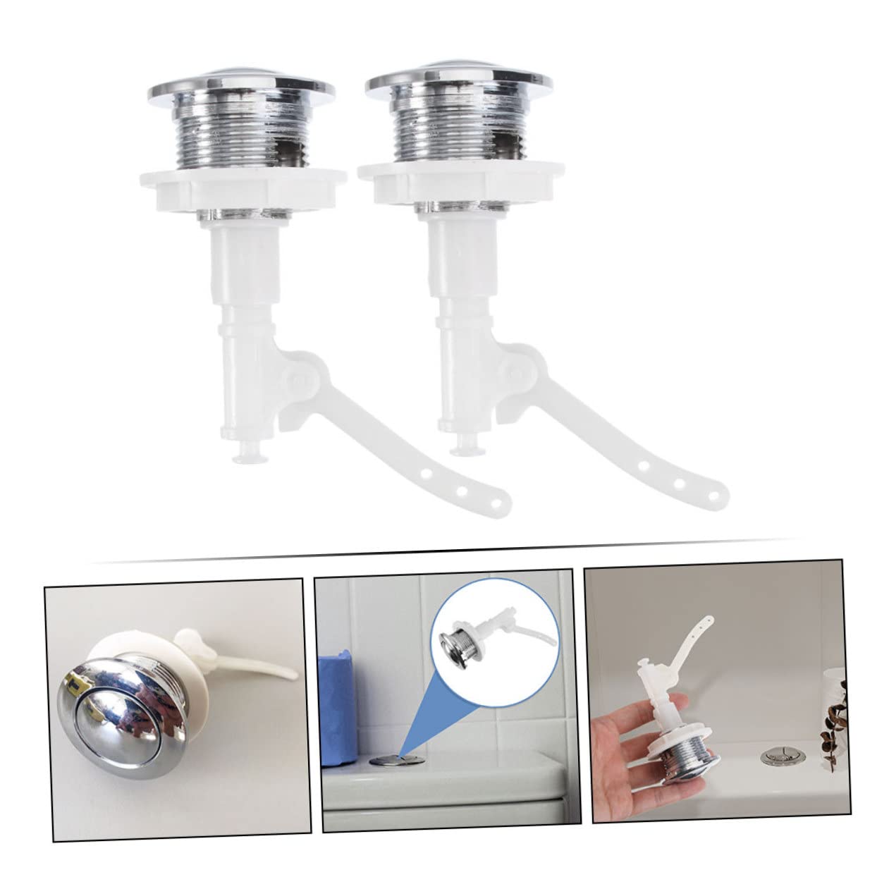 Pack De 4 Botones De Descarga Para Cisterna - Doble Botón Redondo 38mm, Plástico Resistente | Fácil Instalación Y Reparación