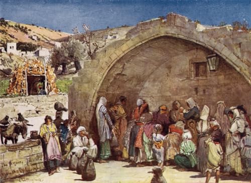 Graffiti art mural la Fontaine de la Vierge à Nazareth impression moderne tableaux 60x90cm