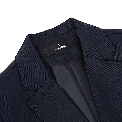 YYNUDA Hosenanzüge für Damen Fallendes Revers Zwei Einreiher Slim Elegant Taillierter Business Hosenanzug（Blau M）
