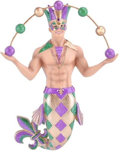 December Diamonds Big Easy Mardi Gras Merman - Adorno navideño multicolor
