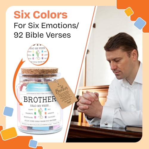 Image of NewEleven Fathers Day Gift For Brothers - Brother Christian Birthday Gift For Little, Adult Bro, Sibling - Meaningful Gifts For Brothers From Sister, Family - Bible Verse Jar