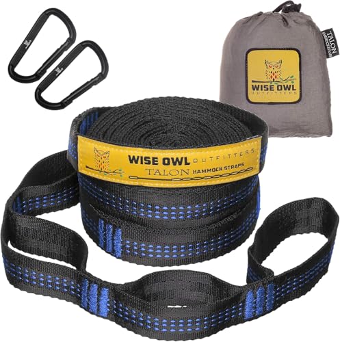 Talon Hammock Straps - Combined 20 Ft Long, 38 Loops W/ 2 Carabiners - Easily Adjustable, Tree...