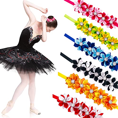 Pai Sence 6Pcs/Pack Ballet Bun Wrap Flowers For Girls Ballerina Bun Wreath Headpiece Women Dancer Ladies Hair Accessories For Competitions Wedding Birthday Party Gift… #TOP4