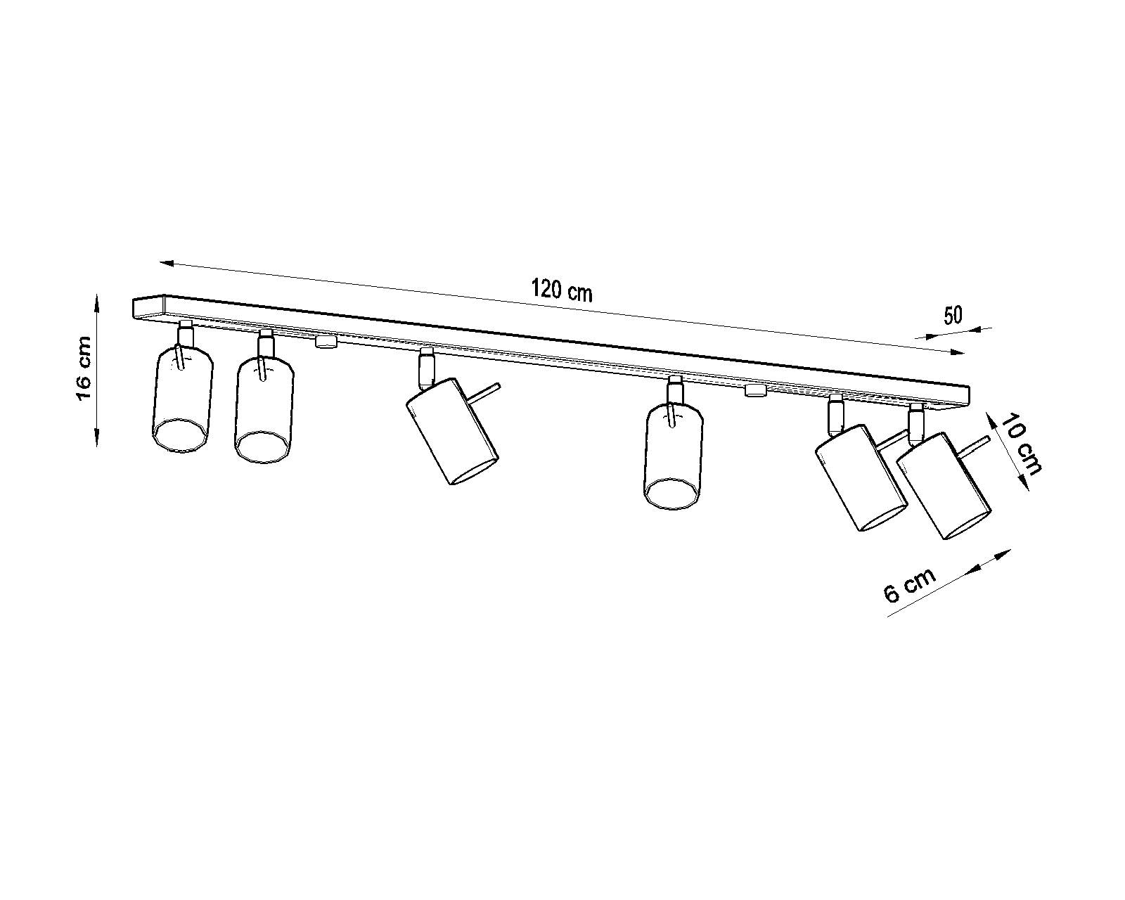 SOLLUX lighting Deckenlampe Deckenleuchte Deckenstrahler Stahl 6 Flammig Grau RING