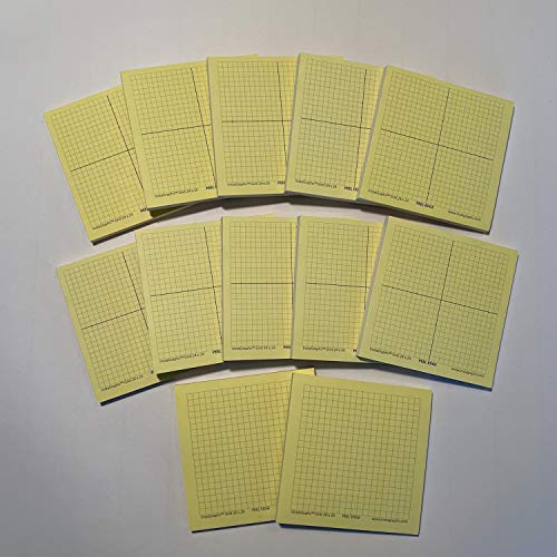 InstaGraphs Adhesive Grid and Graph Sticky Note Pad (50 sheets/pad) Paper Notes High School 12 Pack (FBA)
