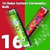 15Pcs Harmonica for Kids 16 Holes Musical Instrument, Return Gift Cartoon Double Row Harmonica Bulk Toy for Kids Party Favors Goodie Bags Stuffers & Operation Christmas Child Items