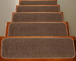 Soft Plain Carpet Stair Treads NON-SLIP MACHINE WASHABLE Mats/Rugs, 22x67cm, 11mm Thickness (Grey, 13)