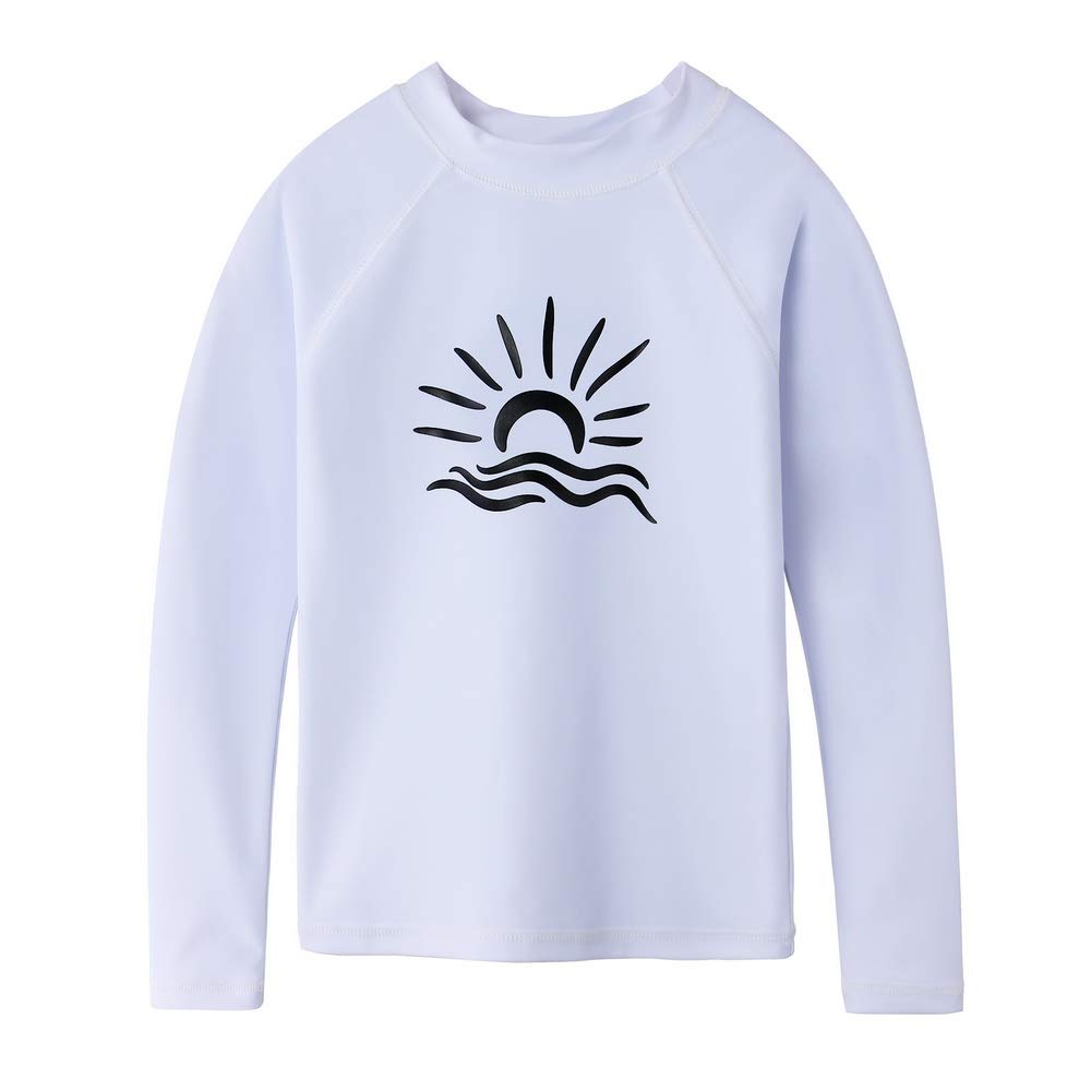 TFJH E Girls &amp; Boys Long Sleeve Rashgurad Swimsuit UPF 50+ Kids Swimwear Sunsuits