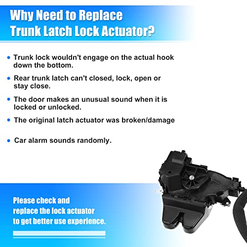Image of X AUTOHAUX 2047500485 Rear Trunk Tailgate Door Lock Latch Actuator Assembly for Mercedes-Benz C63 for AMG 2008-2015 for Mercedes-Benz E300 2017-2019