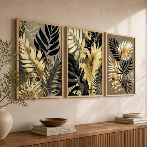 Image of kotart Painting for Wall Decoration - Modern Art Wall Decor Framed Painting for Living Room Bedroom - Framed Posters /Paintings with Frame Set of 3 (Art-7, 35x37 Inch)